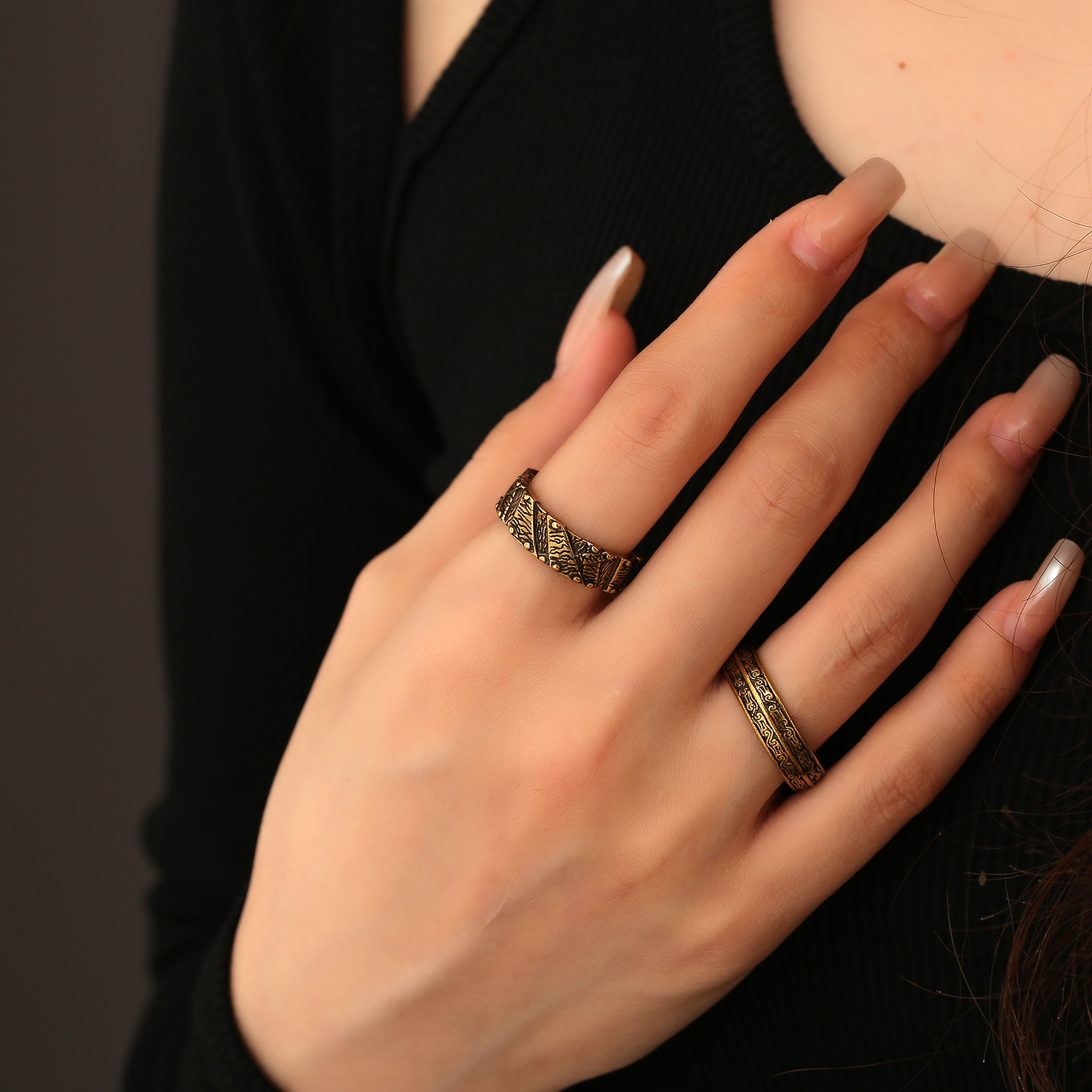 Wind Ring Heavy Men's Punk Ring Women's Index Finger Ring