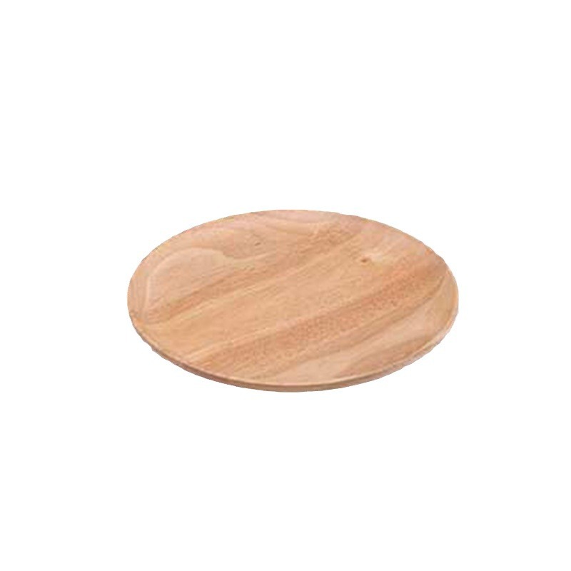 Rubber wood solid wood tray, Japanese-style tableware salad bowl, engraved LOGO fruit plate, bread plate, snack plate
