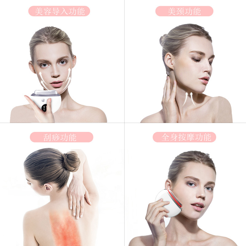Color Light Massage Essence导入仪 Beauty Instrument EMS Microcurrent Face Neck Scraping Instrument FDA Certified