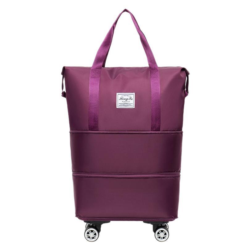 Universal wheel travel bag with wheels, large capacity bag for women, foldable trolley bag, shopping storage bag