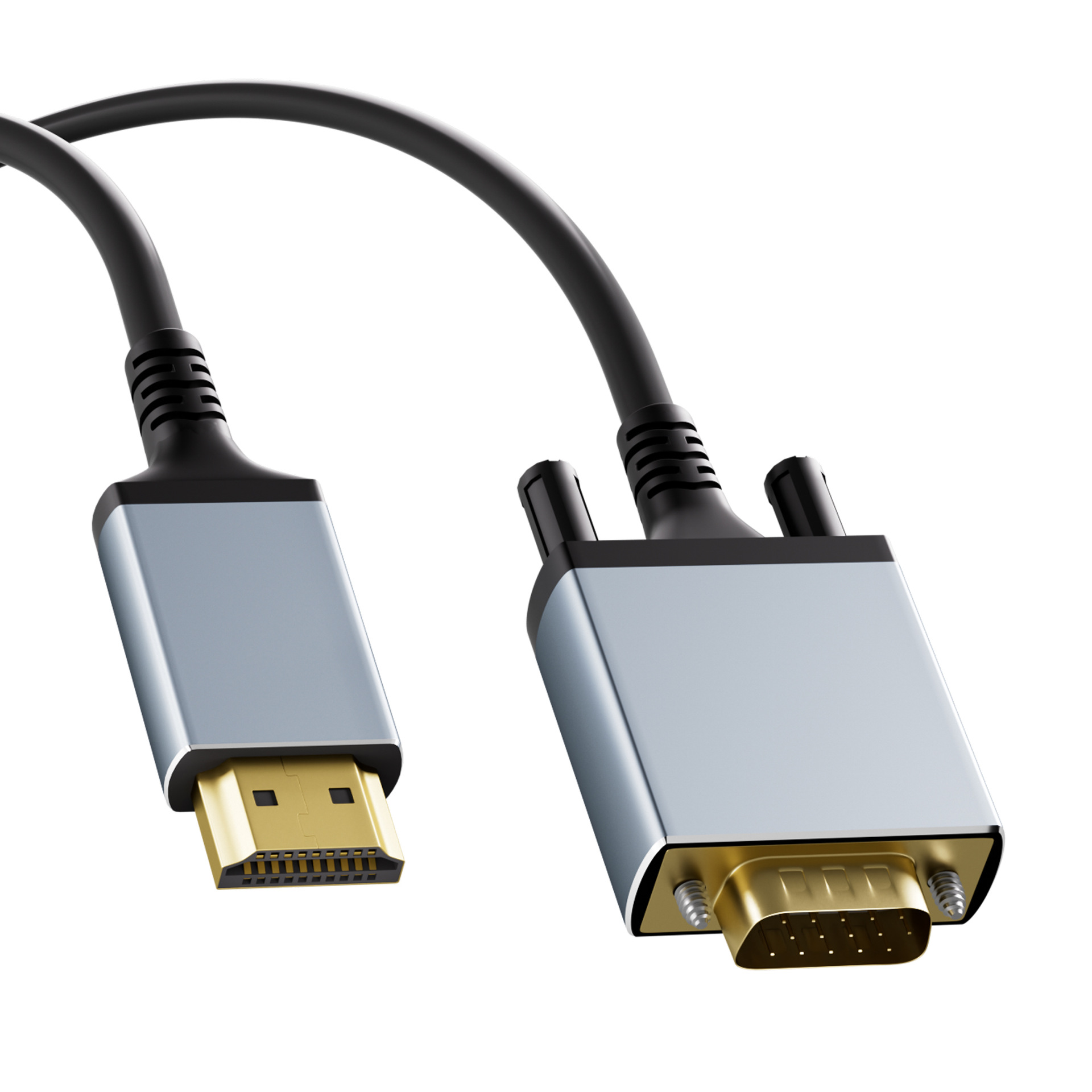 HDMI to VGA 1.8m adapter cable 1080P60HZ with chip HD monitor video projection converter