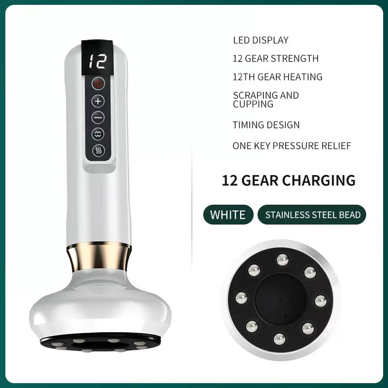 Electric Gua Sha Device Customized Stone Hot Compress Cupping Intelligent Vacuum Negative Pressure Cupping Device Heat Meridian Unblocking Brush