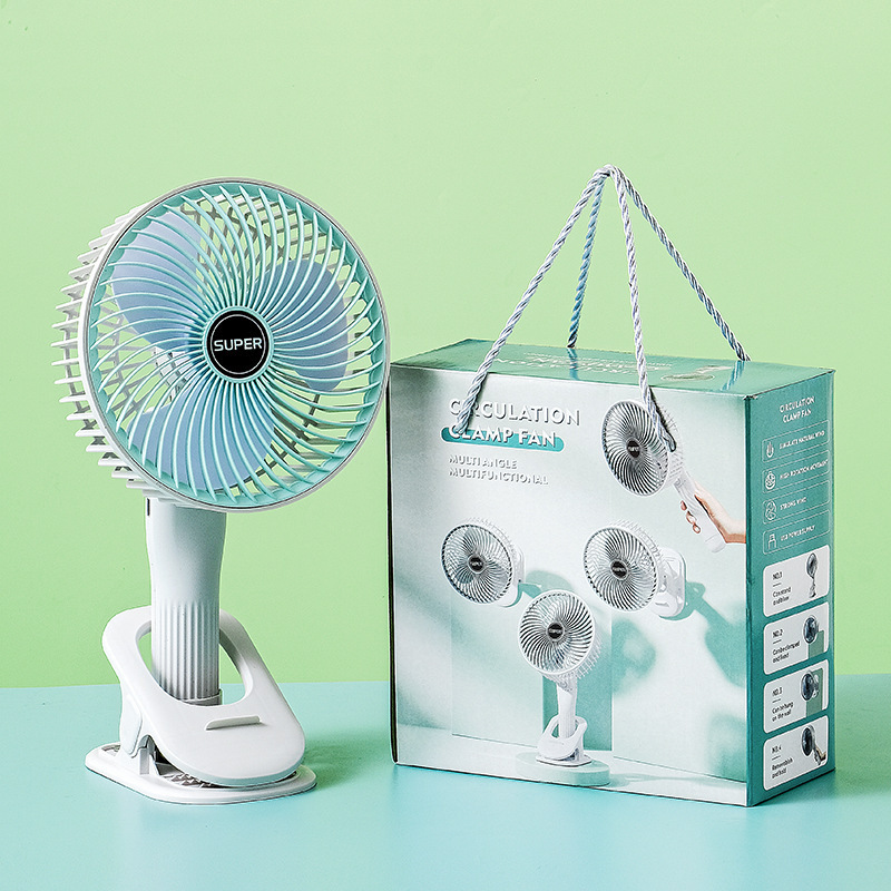 Long Battery Life Portable Fan Desktop Fan Charging Folding Silent Three-Speed Electric Fan Mini