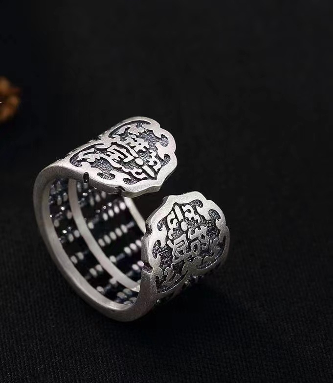 S999 pure silver foot silver crushed ice ring women plain ring white copper silver-plated gift ring niche