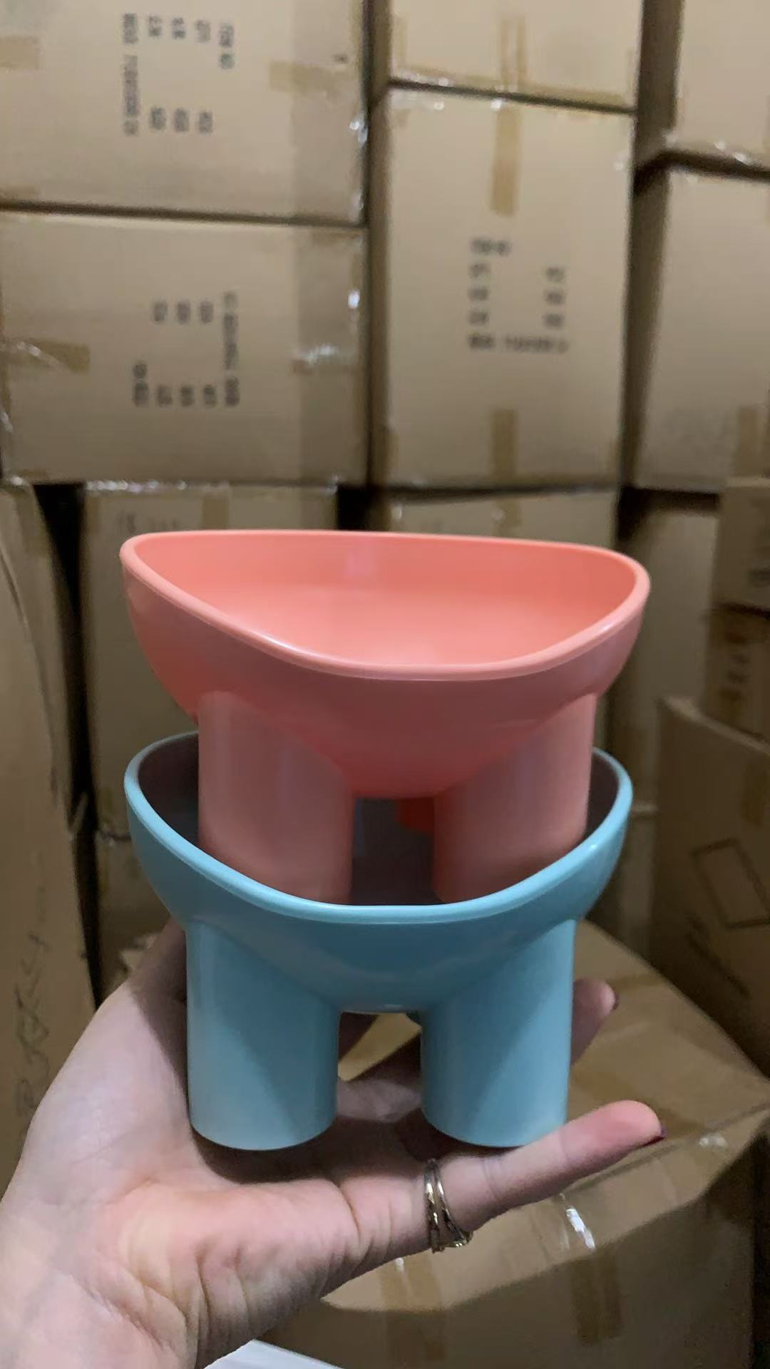 Cat bowl Pipi Tao original elephant leg bowl macaron color elephant leg neck protection bowl cat food bowl anti-tipping pet bowl
