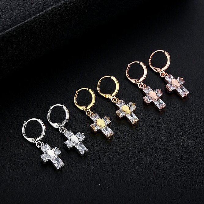 Ear Cuff Women Cross Zircon Earring Exquisite Zircon Ear Cuff Accessory