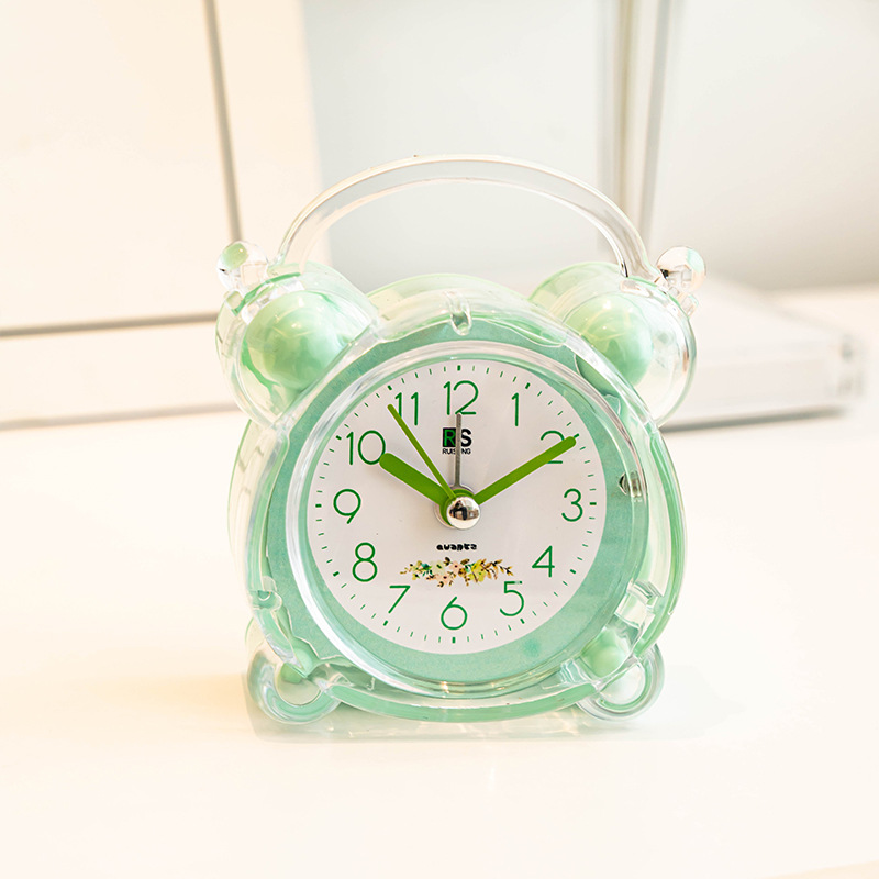 Sales crystal alarm clock silent student DIY simple cartoon children's electronic small alarm clock