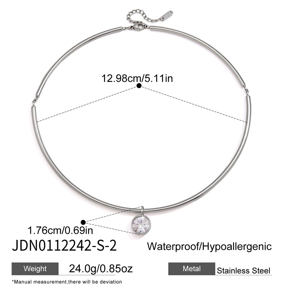 Jieding zircon pendant stainless steel collar women titanium steel necklace accessories women niche accessories