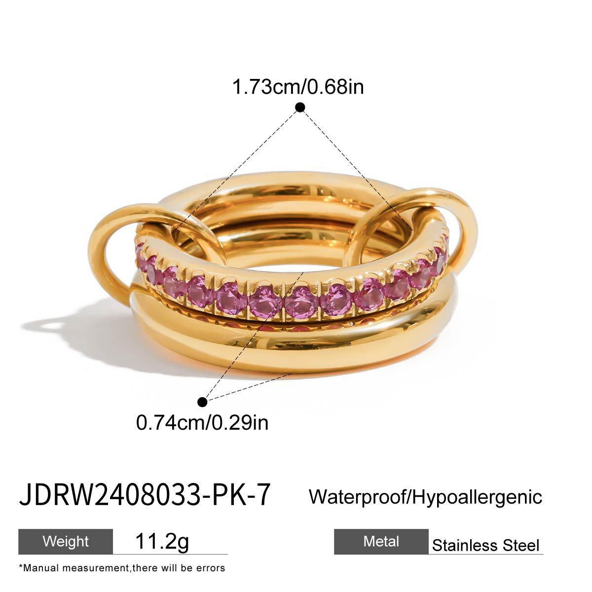 Jieding multi-layer stacking ring titanium steel pearl jewelry women stainless steel accessories