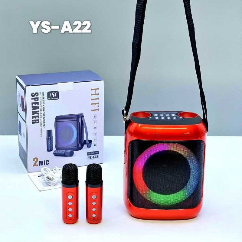 YS-A22 Karaoke Set KTV Sound Bluetooth Speaker Dual Microphone Speaker Microphone All-in-One