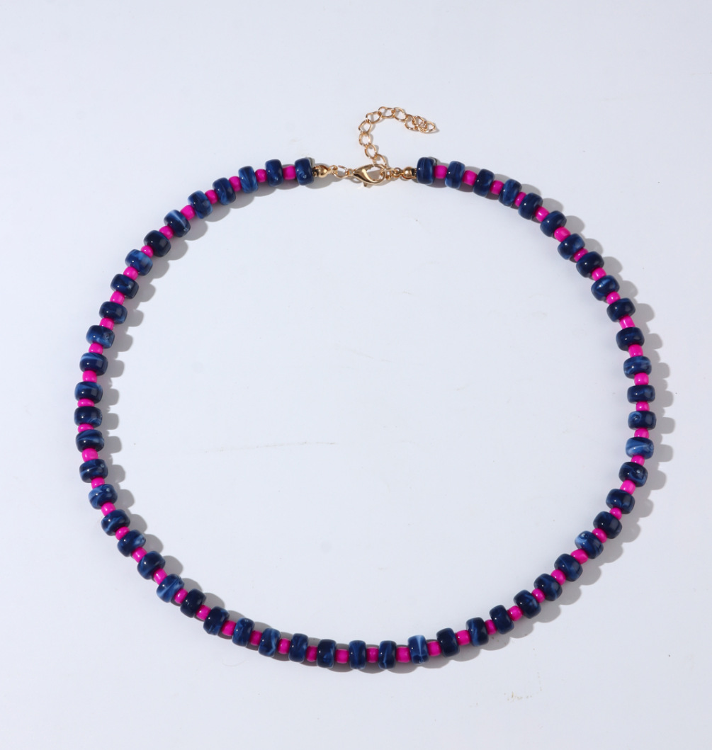 Colorful Natural Stone Abacus Bead Candy Color Round Bead Beaded Necklace