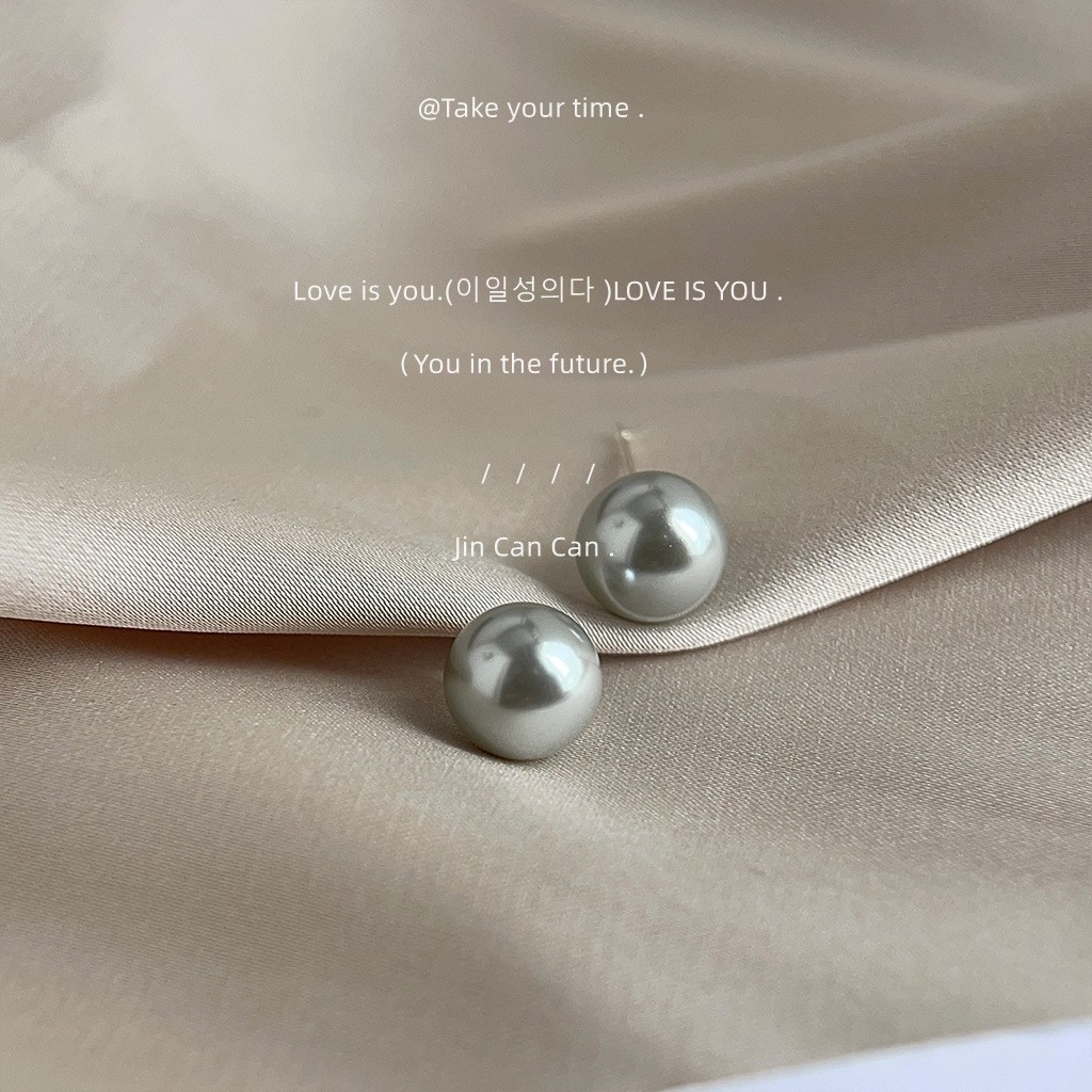 Korean-style fever pearl silver-plated needle earrings for women, earring factory