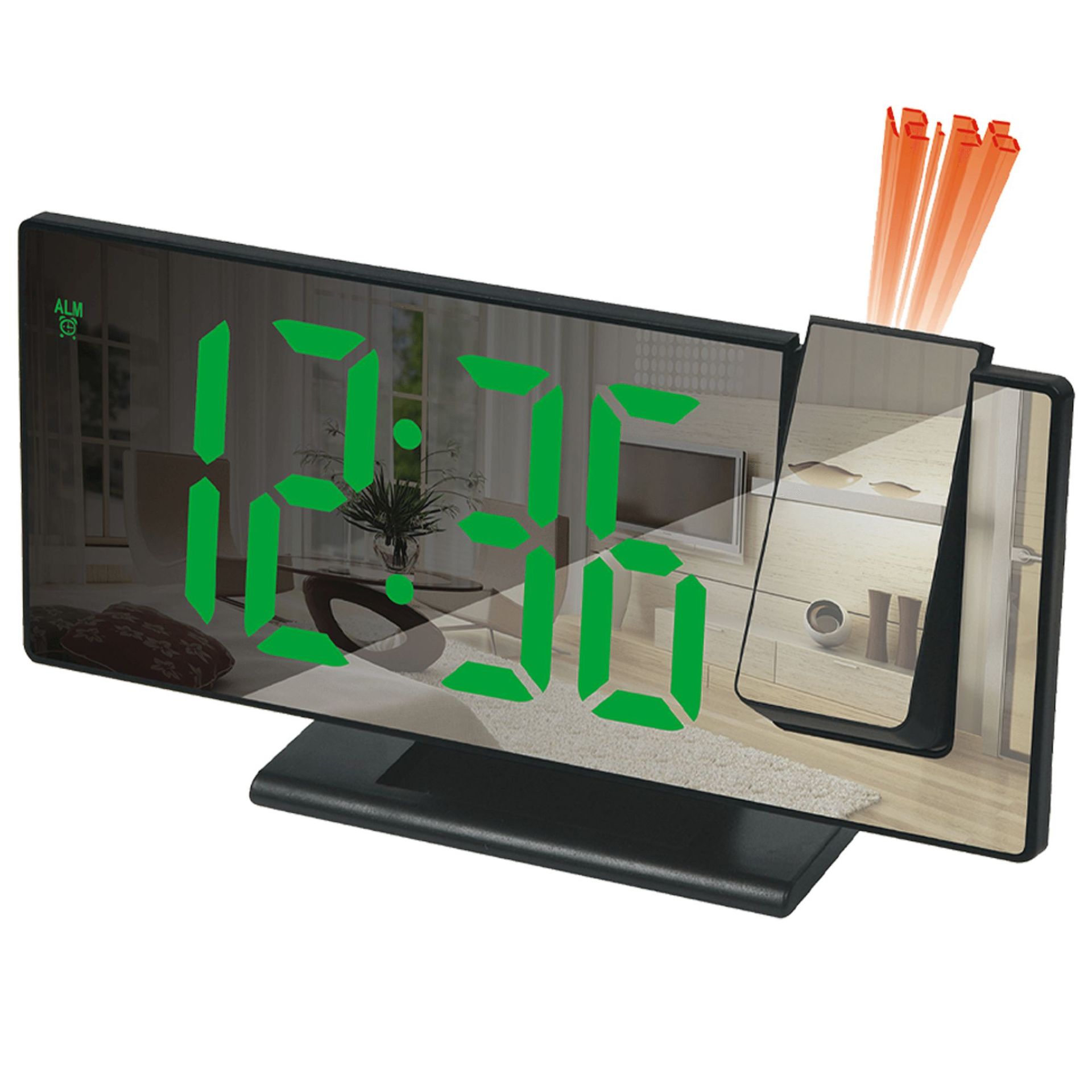 LED mirror projection electronic clock multifunctional large screen digital brightness adjustable desktop electronic clock with USB power supply