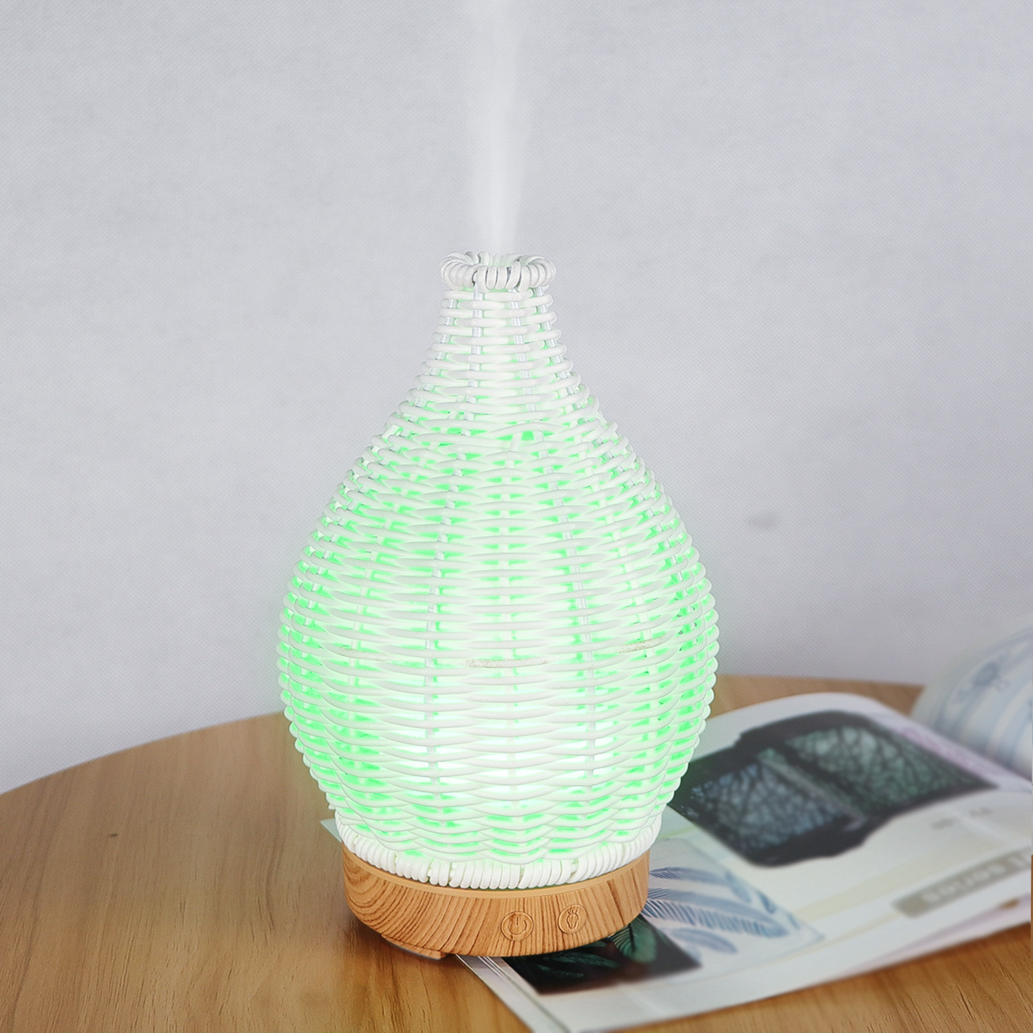 Home Hollow Rattan Humidifier Mini Ultrasonic Atomizer 100ML Aromatherapy Diffuser Aroma Quiet Design