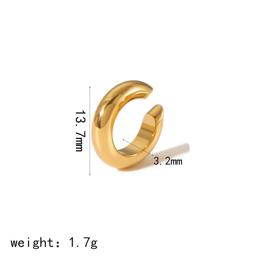 New Ins style titanium steel ear cuff no ear hole 18K gold stainless steel ear clip
