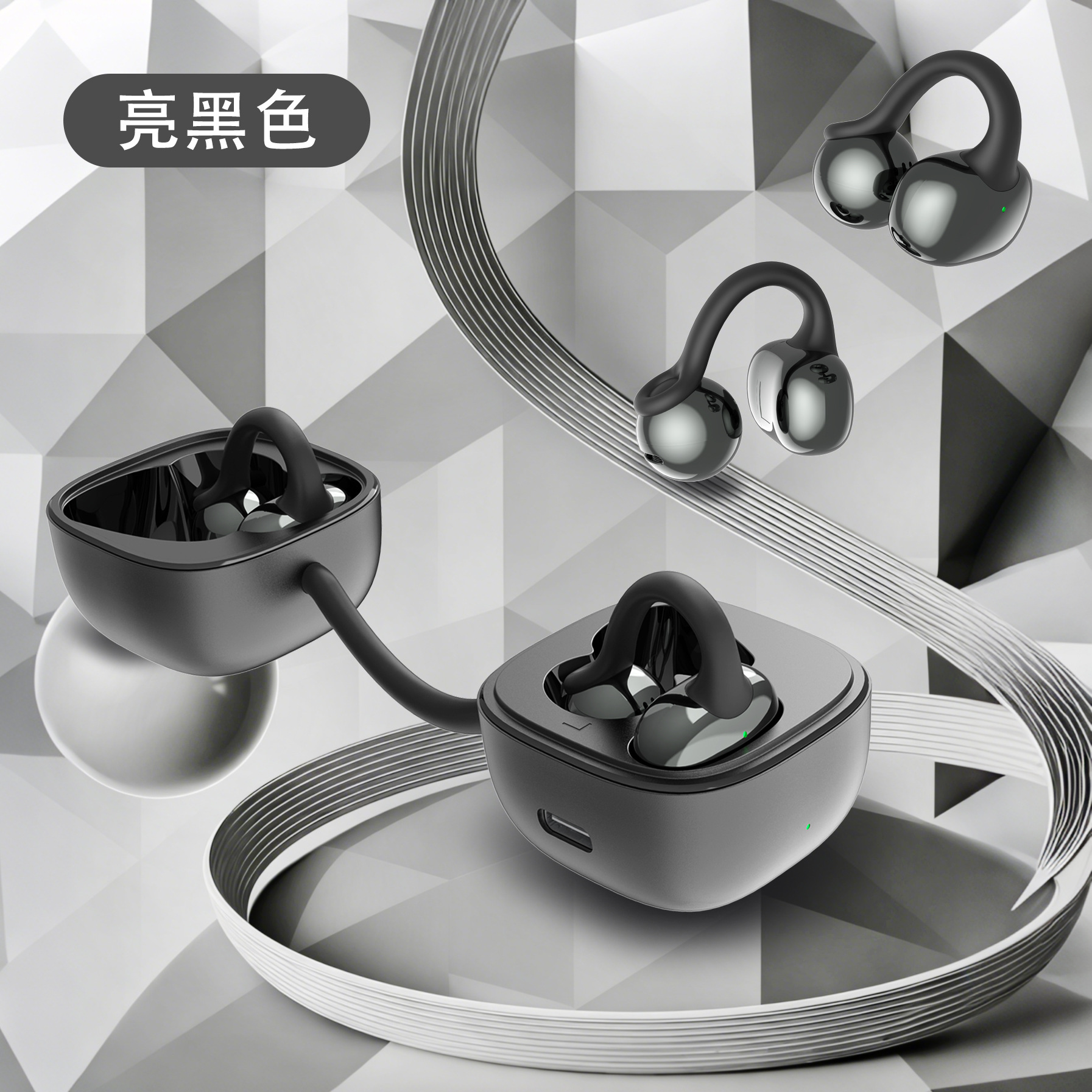 Ugetus New Wireless AI Translation Bluetooth Earbuds Clip-on Sports Running Earbuds Long Battery Life Call Noise Reduction