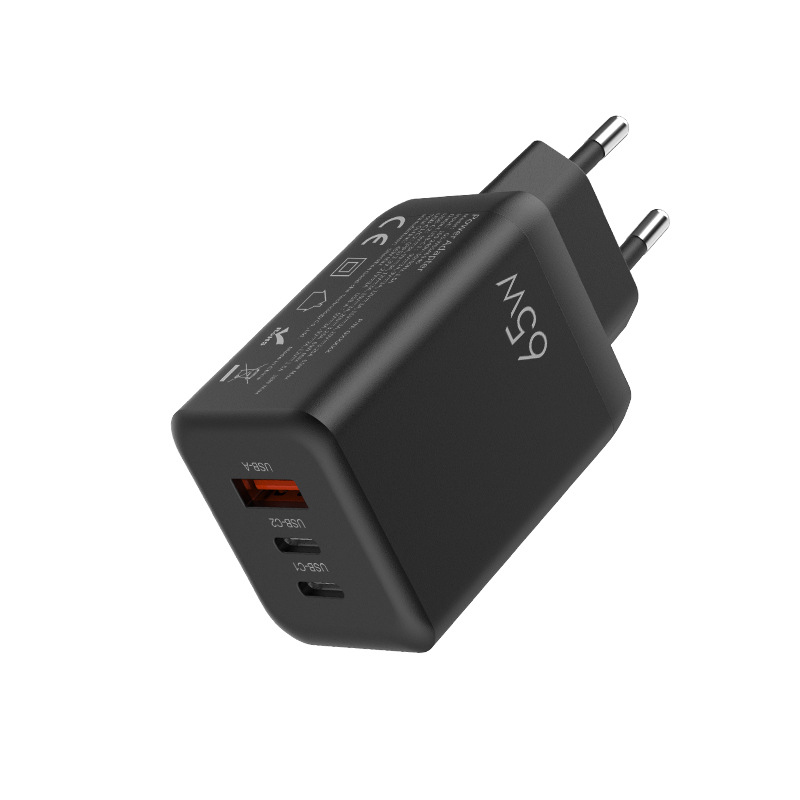 European standard GaN65W fast charging head CE certified multi-protocol PI scheme multi-port plug charger GRS