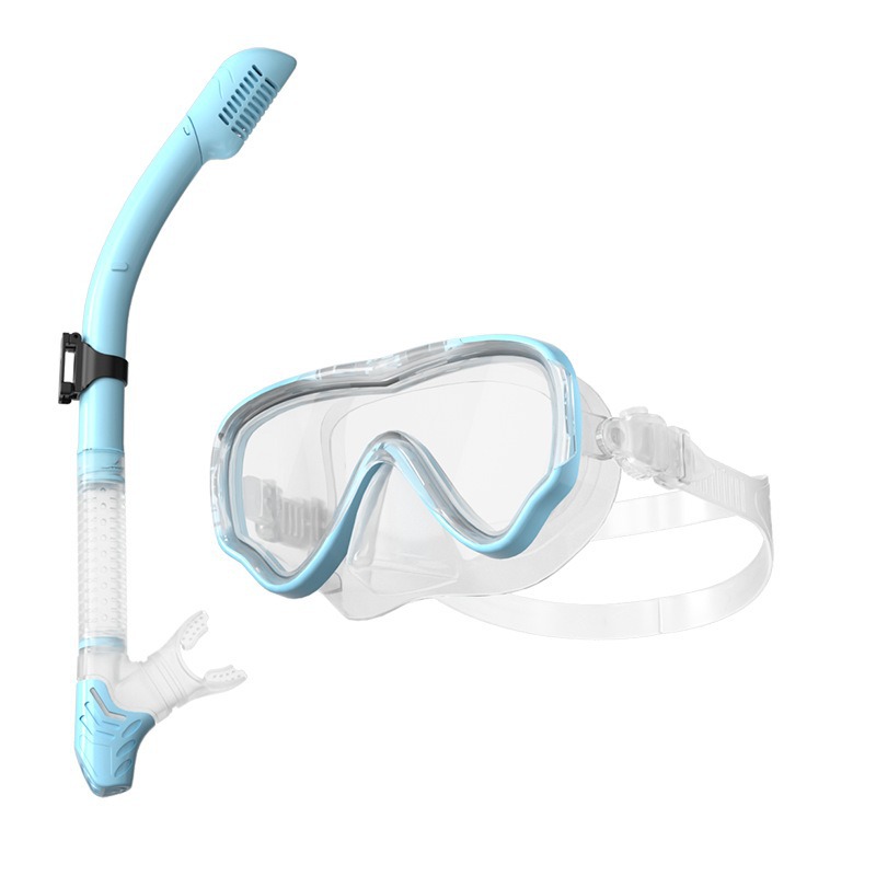 JUNHAIINS diving mask snorkel set for men and women adult large frame silicone diving mask