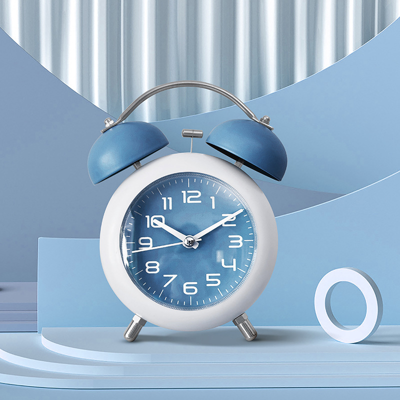 Large Alarm Clock Wake-up Student Children Mechanical Metal Bell Silent Night Light Bedroom Desktop Clock F18
