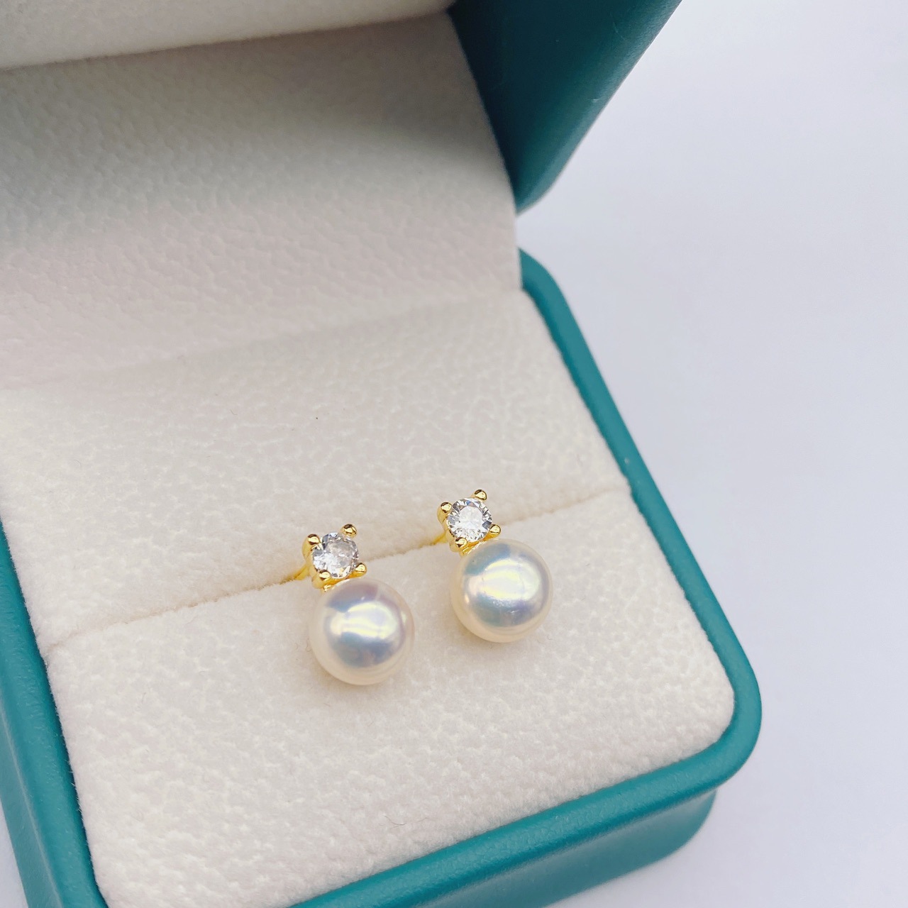 Princess 925 Silver Needle Earrings Natural Freshwater Pearl 7-8mm Surface Basically Flawless Earrings Small Batch Sample