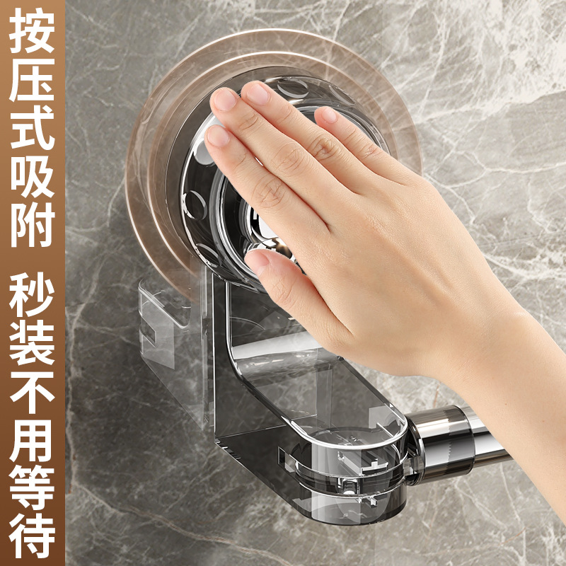 Suction cup towel rack bathroom no-drilling telescopic towel rod storage rack washroom bath towel hanging rack
