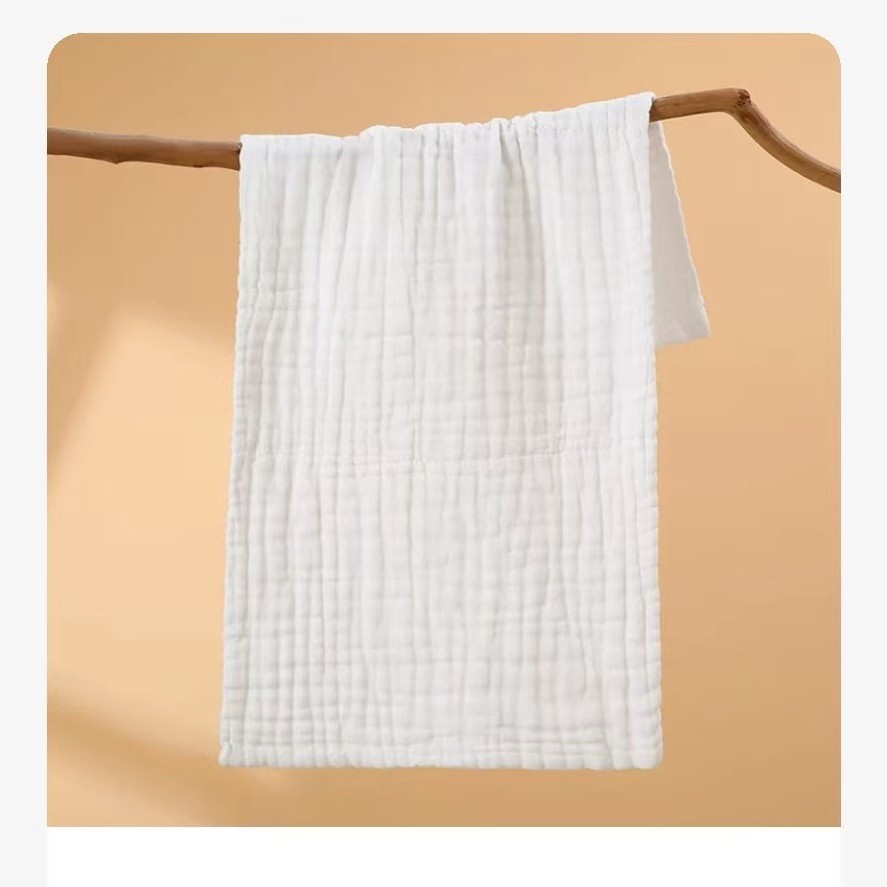 Baby bath towel pure white pure cotton six-layer gauze face wash bath super soft absorbent baby blanket children towel