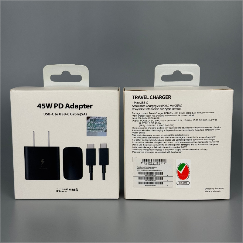 Original T845 Applicable Samsung Mobile Full 45W Charger European Standard British Standard 25W Charging Head Original