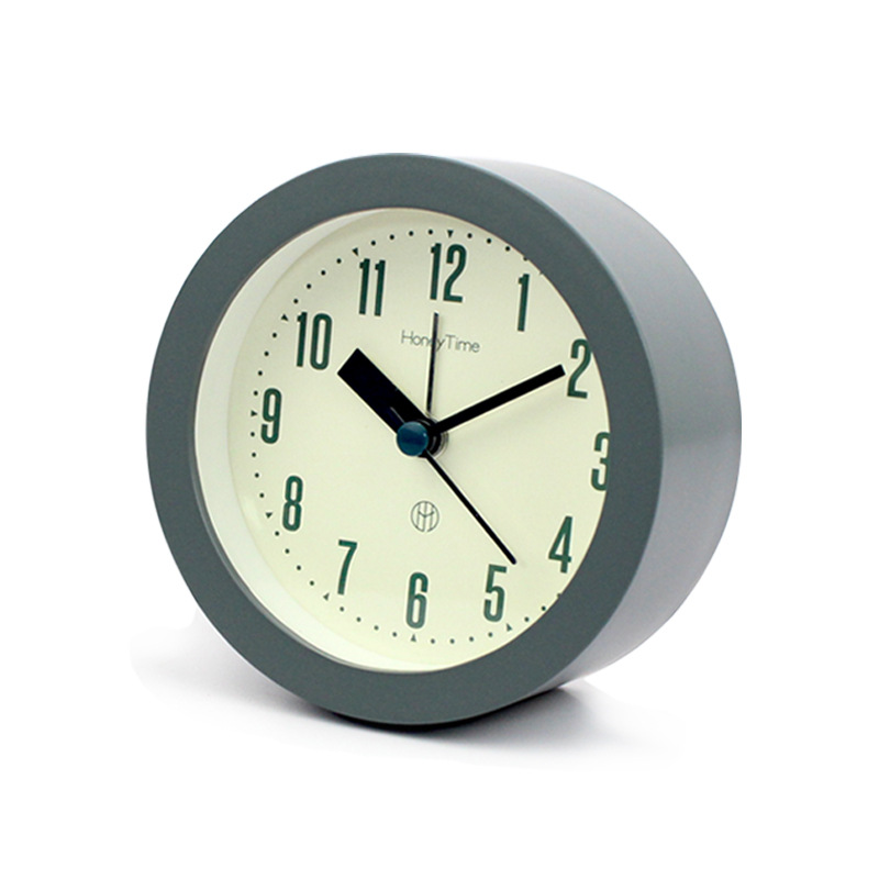 Nordic round digital alarm clock children student gift home decoration silent sweep second night light clock table