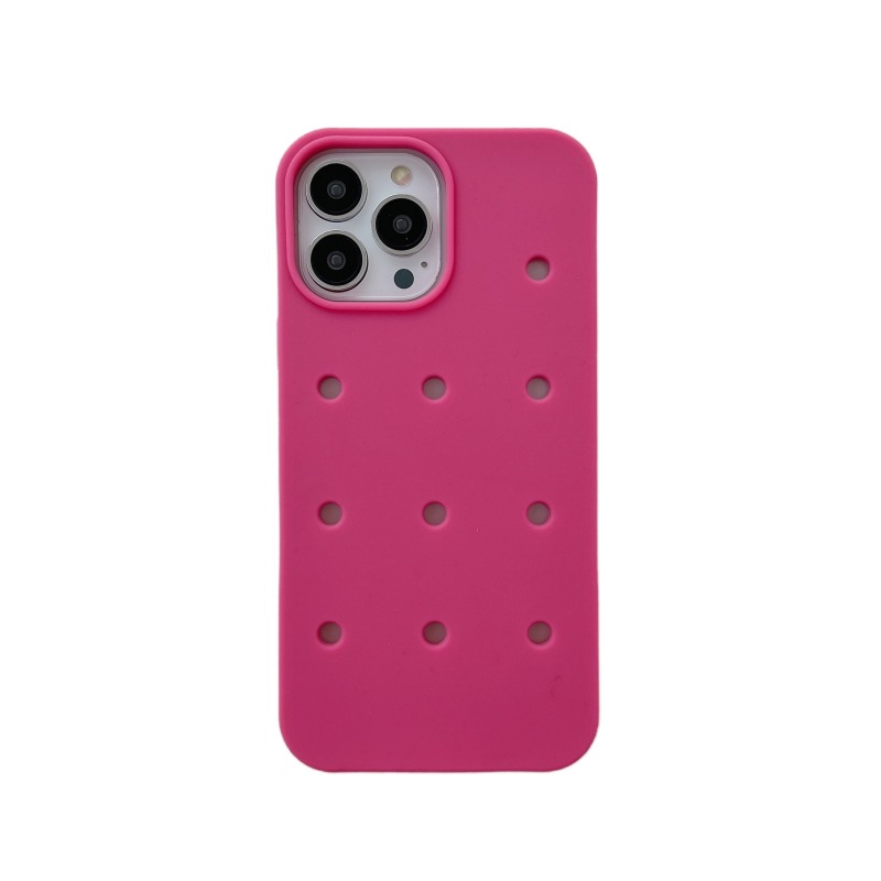 Japanese and Korean compatible iPhone 13/16 solid color hole 14pro phone case silicone 15 Apple 17 promax niche