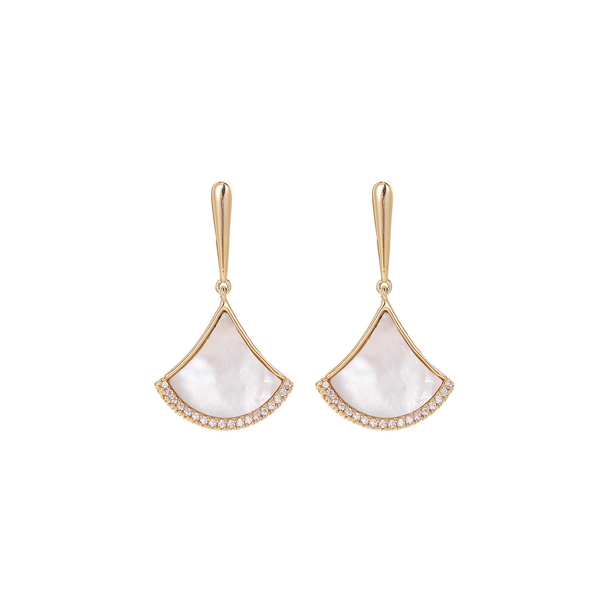 Outina new fan shape shell earrings niche earrings ear accessories