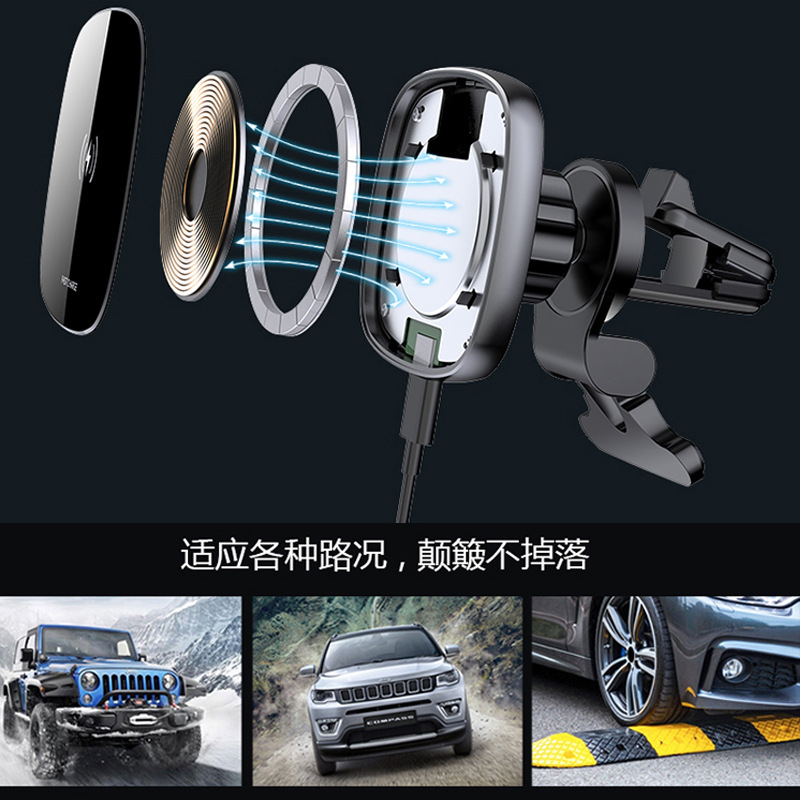 Magnetic Car Wireless Charger Metal Alloy Phone Holder Car Charging 15W Fast Flash Charge