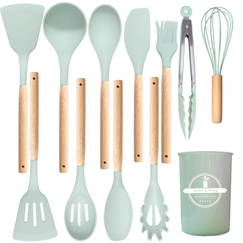 Silicone Spatula and Soup Spoon 12-Piece Set Non-Stick Silicone Spatula Food Grade Silicone Kitchenware Set