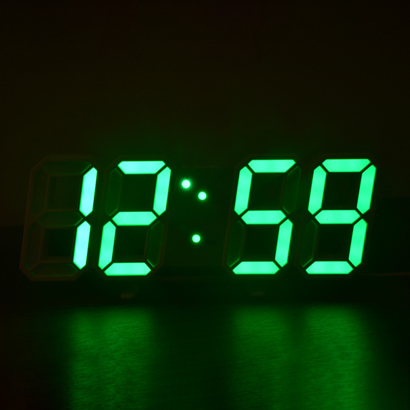 3D Digital Alarm Clock Home Desktop Clock Wall-Mounted Living Room LED Wall-Mounted Electronic Clock Wall Clock