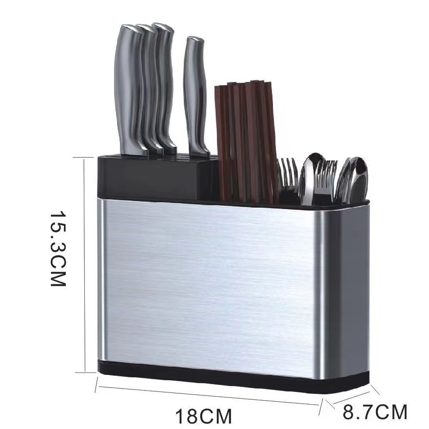 Cutlery Organizer Divided Chopstick Holder Stainless Steel Chopstick Spoon Divider Drainable Kitchen Storage Rack Knife Fork Storage