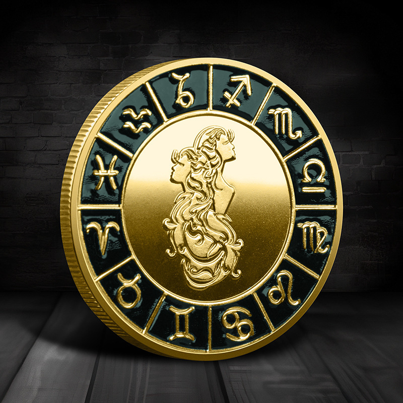 Twelve Zodiac Commemorative Medal 12 Pieces Full Set Coin Zodiac Commemorative Coin Lucky Coin Zodiac Twelve Palace Collection