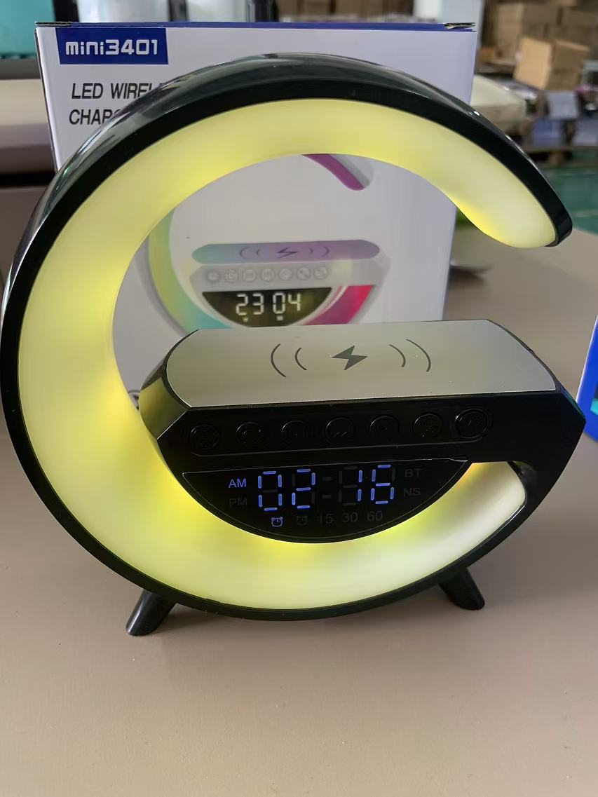 mini3401 mobile phone speaker Bluetooth small G3401 wireless charging Bluetooth speaker three-in-one alarm clock atmosphere light