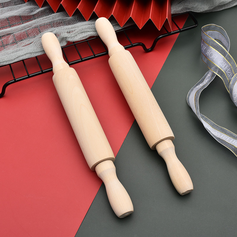 Wooden baking tool, children's mini rolling pin, paint-free small rolling pin, home dumpling wrapper roller, rolling pin