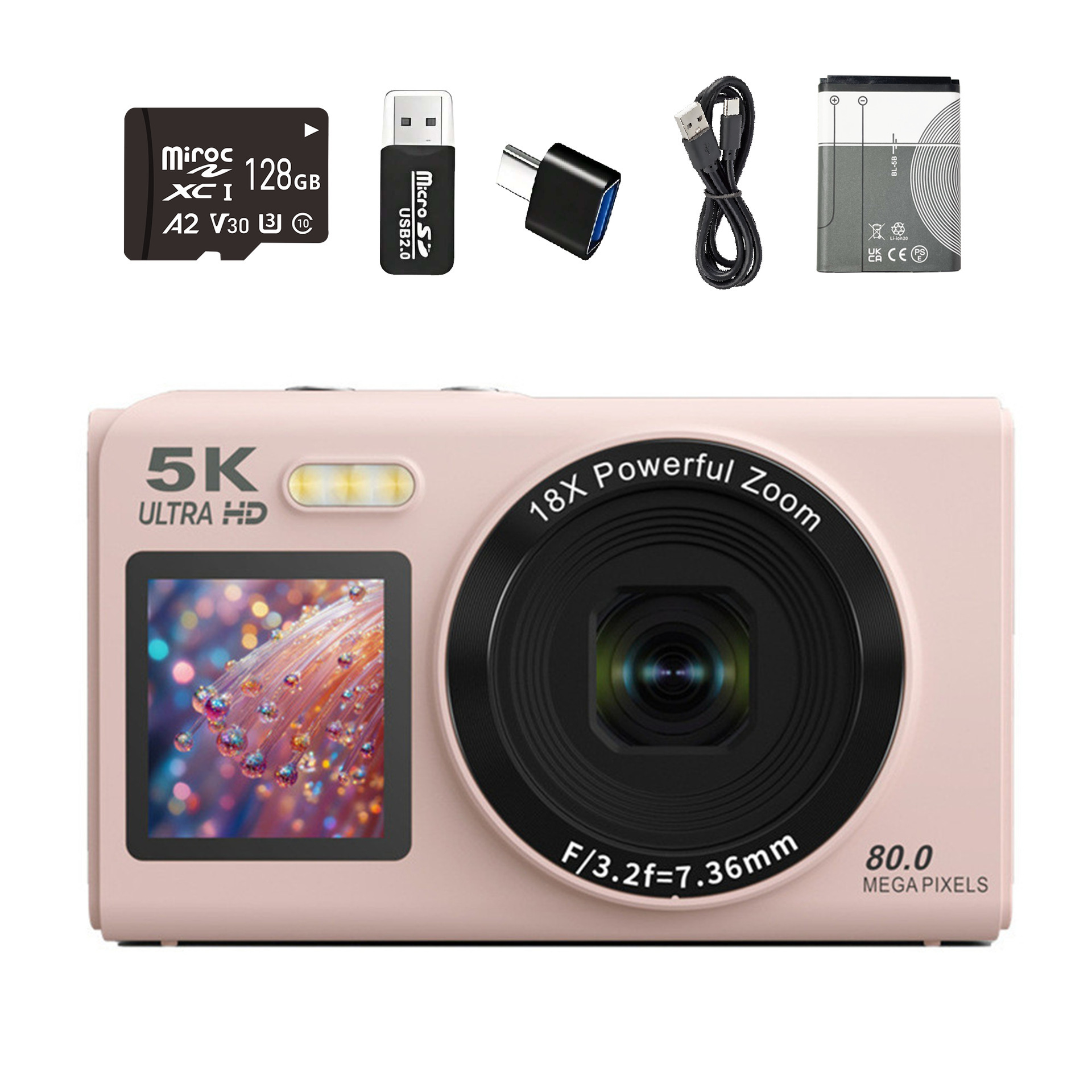 5K HD digital camera dual screen WiFi card camera recording portable campus vlog travel camera