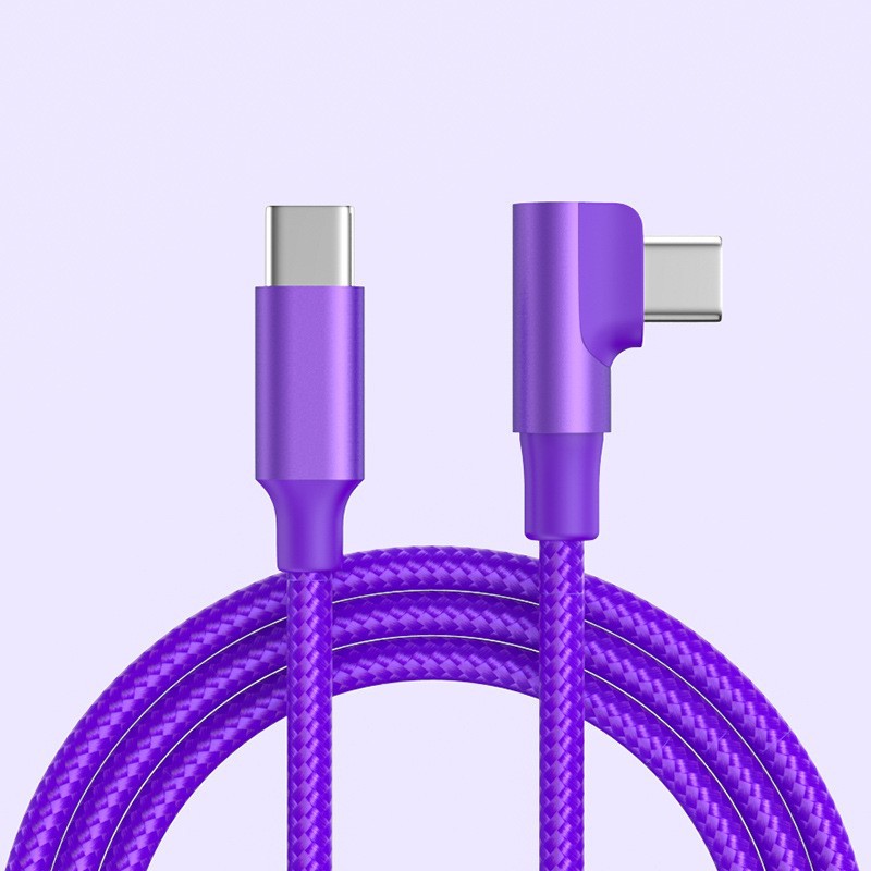 60W 3A curved data cable c to c dual type-c nylon braided PD fast charging data cable for phone tablet