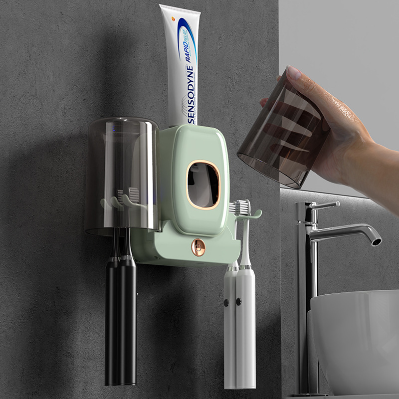 New sterilizing toothbrush holder smart toothbrush sterilizer UV sterilization no-drill wall-mounted storage rack sterilization