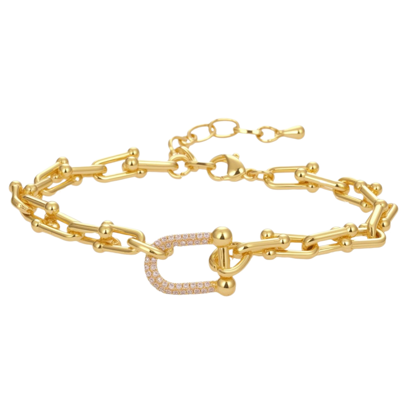 U-shaped zircon bracelet women chain design niche style bracelet