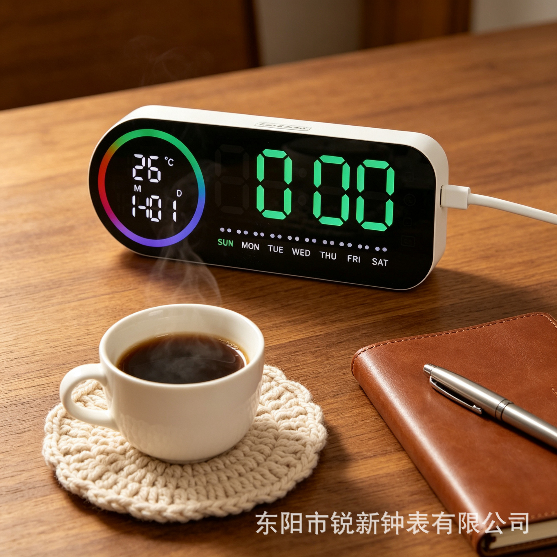 LED digital alarm clock rechargeable luminous desktop ornament smart electronic clock