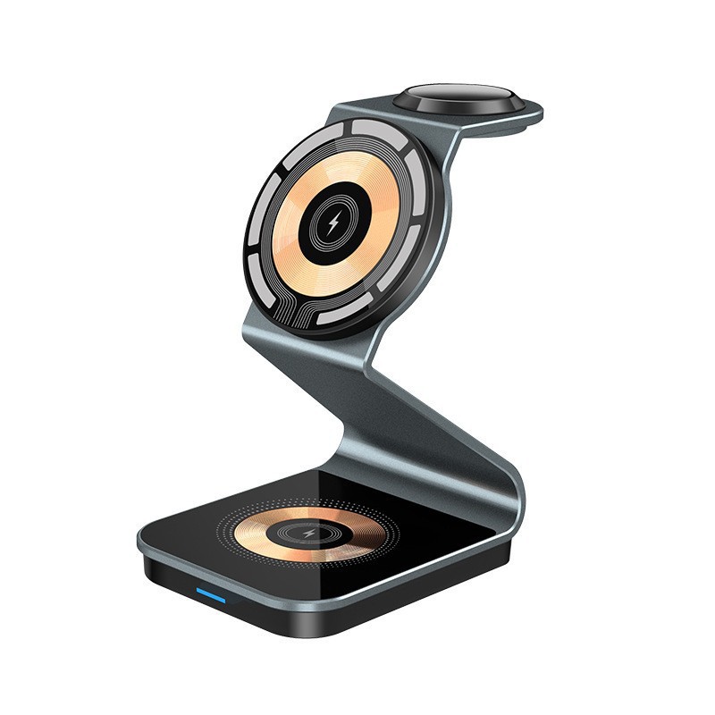 Magnetic three-in-one wireless charger foldable phone stand for Apple phones fast charging flash charging