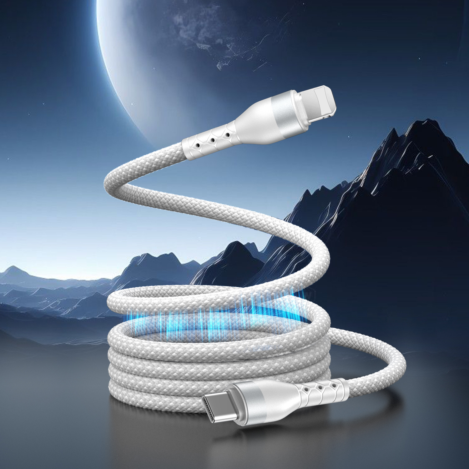 Dual Type-C Charging Cable for iPhone Apple Huawei Xiaomi 100W Magnetic Fast Charging Data Cable