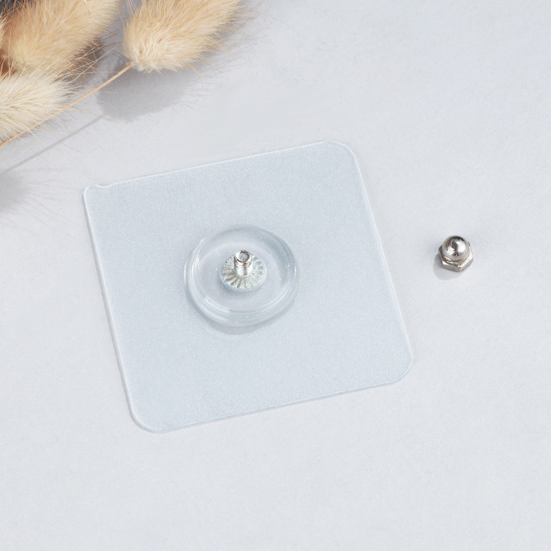 Tile Wall Glass Wall No-Drill Screw Adhesive Hook Non-Mark Kitchen Bathroom Sticky Hook No-Nail Sticker