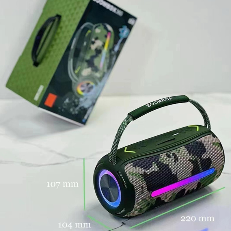 BOOMSBOX360 Bluetooth Speaker RGB Running Light Portable Handheld Speaker Heavy Bass