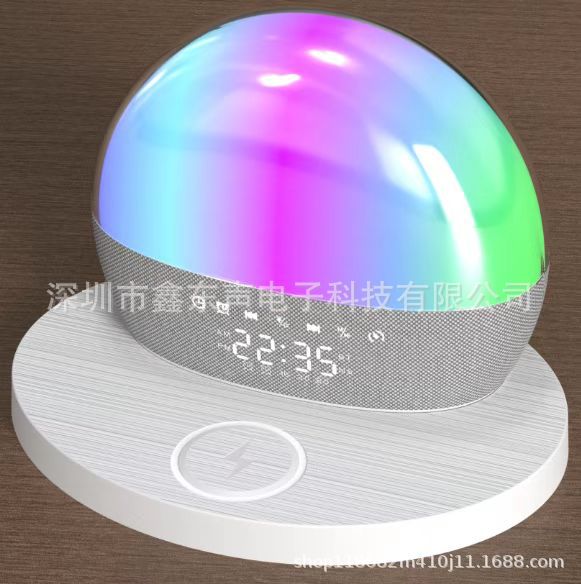 S310 New Wireless Charging Sunrise Wake-up LED Display Clock Alarm Timer White Noise High Power Bluetooth
