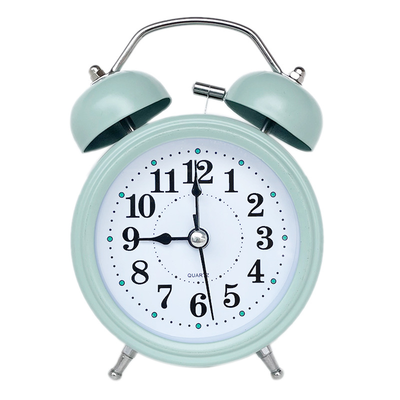 Promotional 3-Inch Metal Bell Alarm Clock Aishida High-Quality Silent Movement Loud Bell Dual-Ear Bell Clock