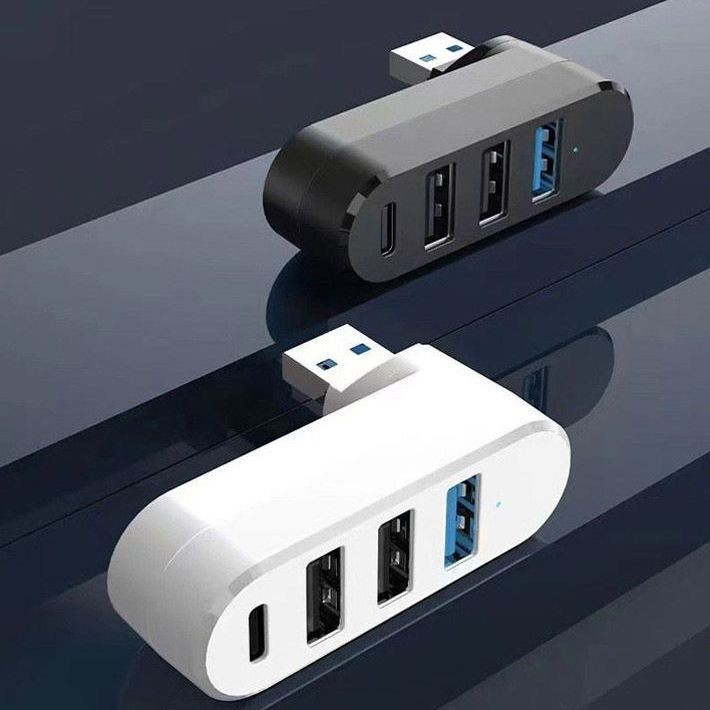 USB3.0 Portable Rotating Hub Splitter 4-Port USB Laptop Rotating Expansion Hub