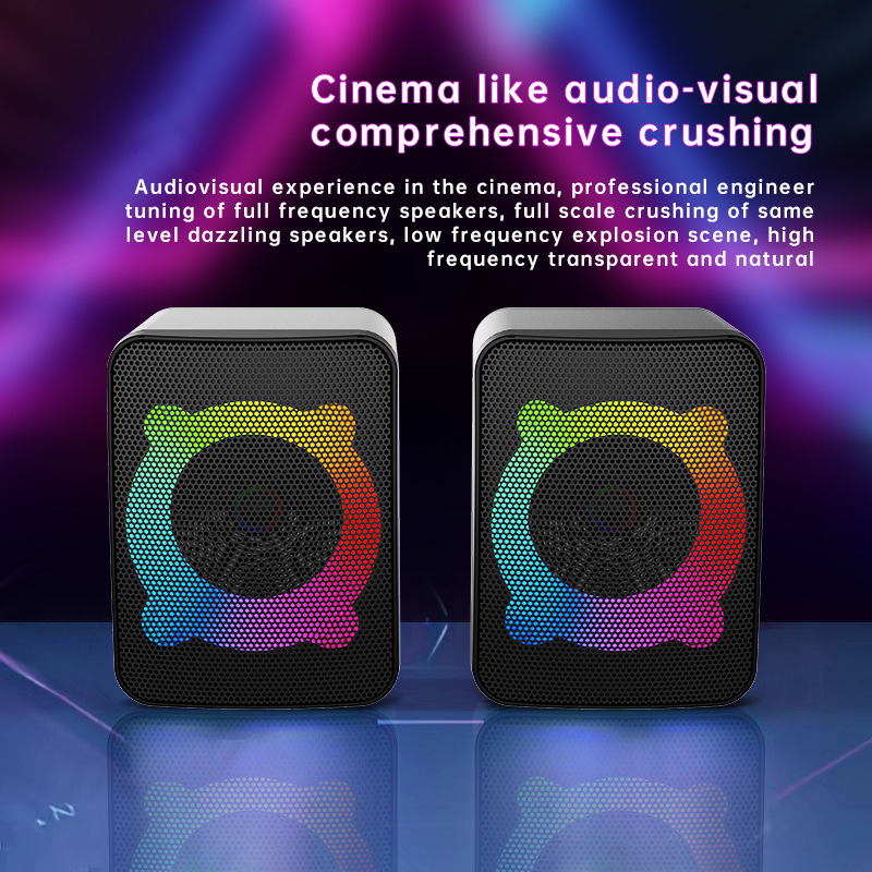 New desktop computer speaker wired USB glowing mini small speaker game multimedia desktop subwoofer